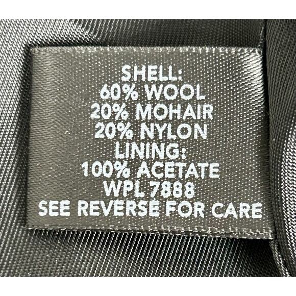 Anne Klein Black Wool Mohair Blend Overcoat Coat Women's Size 14 WPL 7888 - Picture 10 of 11